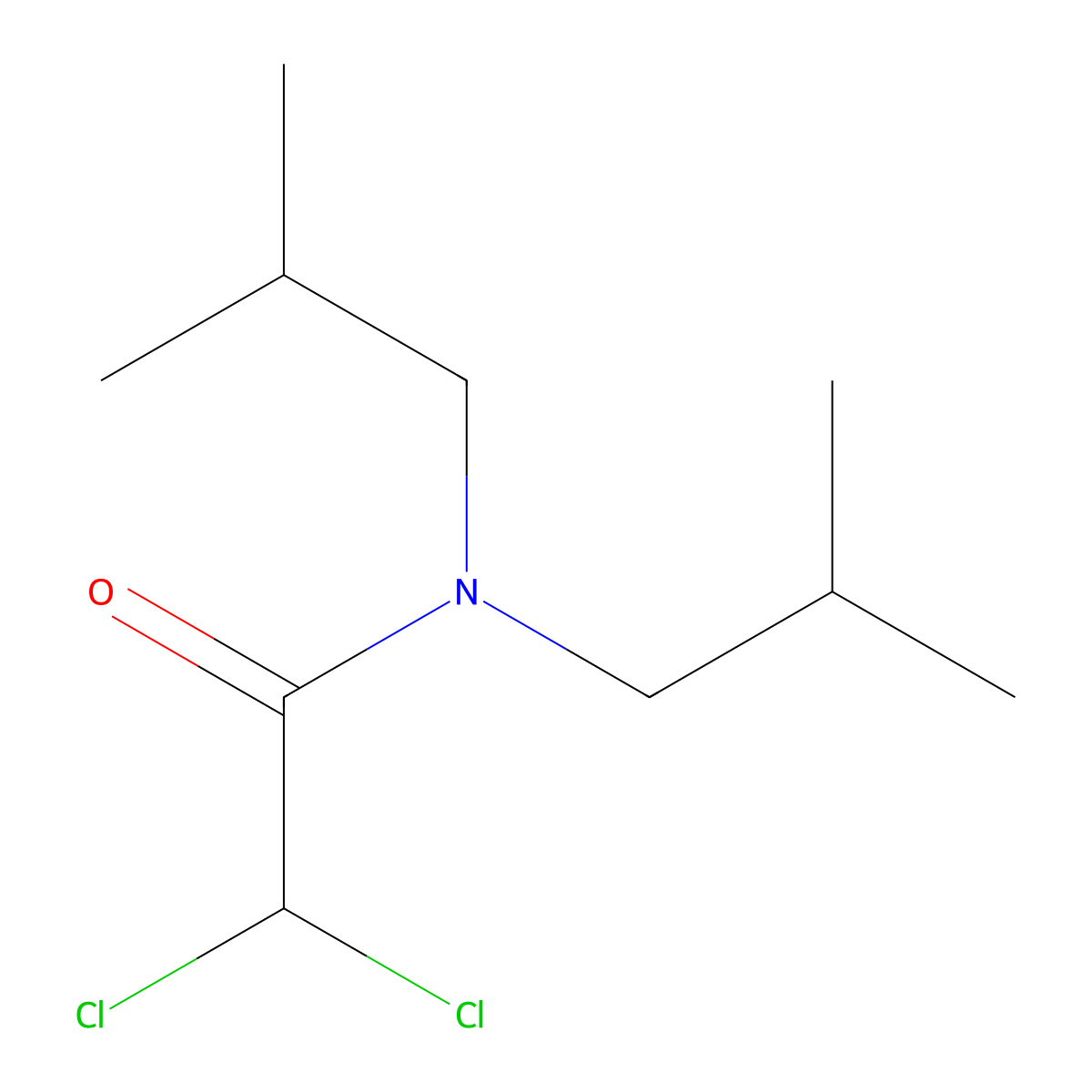 2,2-Dichloro-n,n-bis(2-methylpropyl)acetamide molecular structure, CAS 42276-93-7