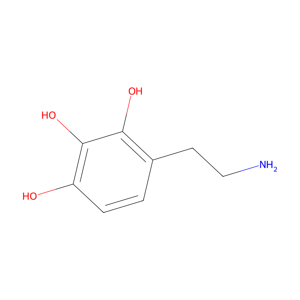 2-Hydroxydopamine molecular structure, CAS 4228-71-1