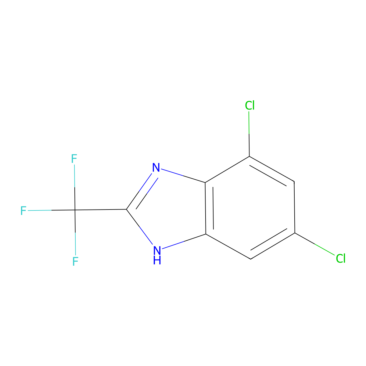Benzimidazole, 4,6-dichloro-2-(trifluoromethyl)- molecular structure, CAS 4228-88-0