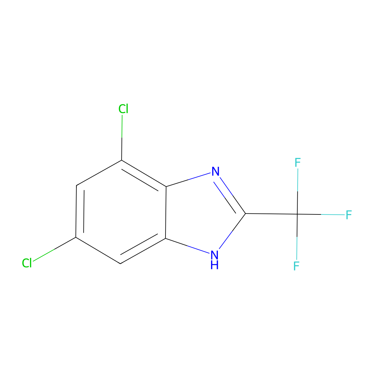 Benzimidazole, 4,6-dichloro-2-(trifluoromethyl)- molecular structure, CAS 4228-88-0