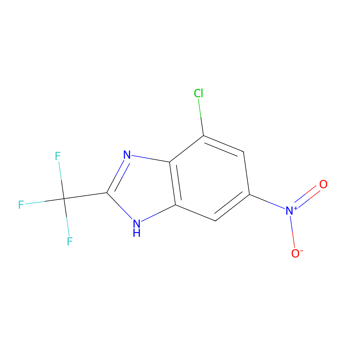Benzimidazole, 4-chloro-6-nitro-2-(trifluoromethyl)- molecular structure, CAS 4228-91-5