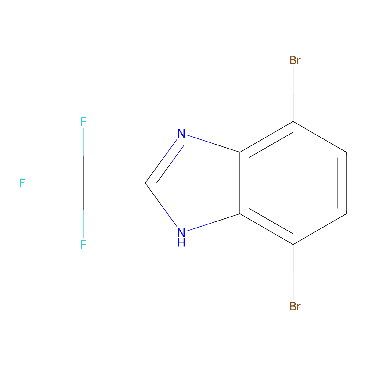 Benzimidazole, 4,7-dibromo-2-(trifluoromethyl)- molecular structure, CAS 4228-97-1