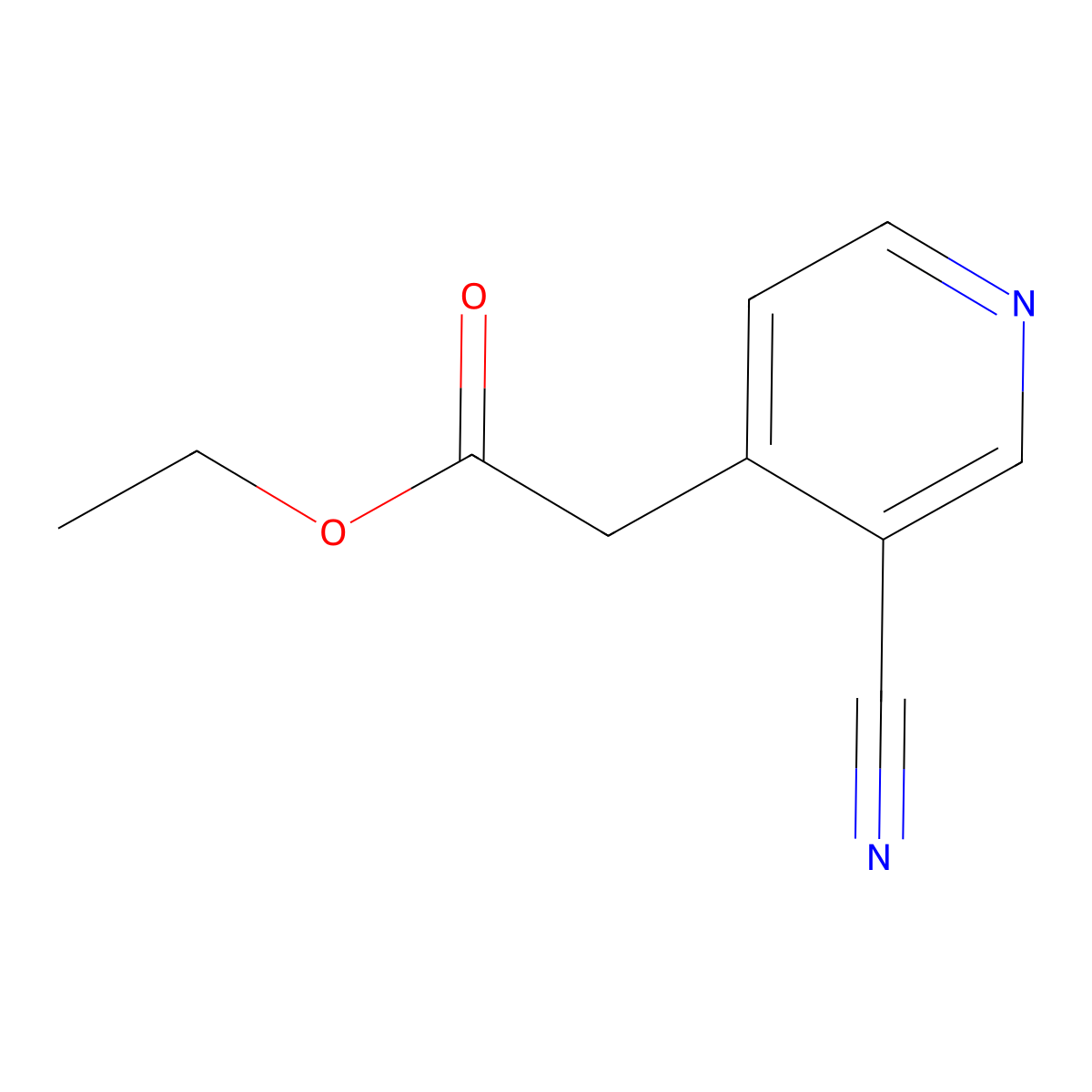 Ethyl 2-(3-cyanopyridin-4-YL)acetate molecular structure, CAS 42285-29-0