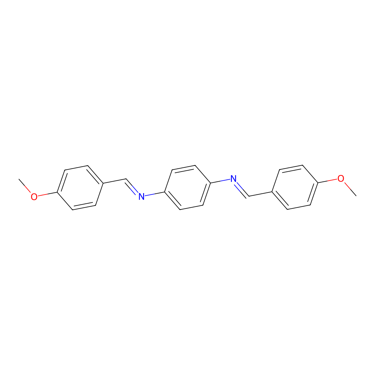 N,N'-Bis(4-methoxybenzylidene)-1,4-phenylenediamine molecular structure, CAS 42286-41-9