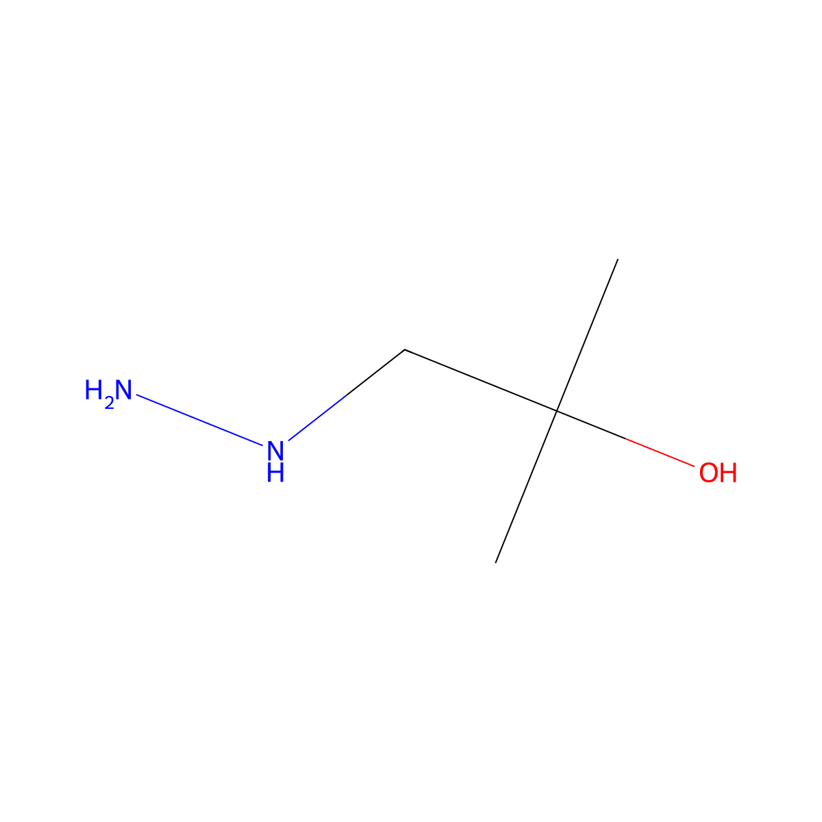 1-Hydrazinyl-2-methylpropan-2-ol molecular structure, CAS 42287-37-6