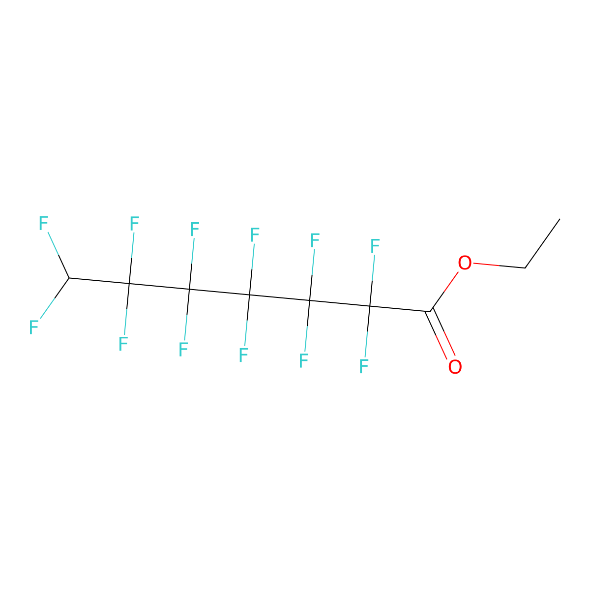 Ethyl 2,2,3,3,4,4,5,5,6,6,7,7-dodecafluoroheptanoate molecular structure, CAS 42287-85-4