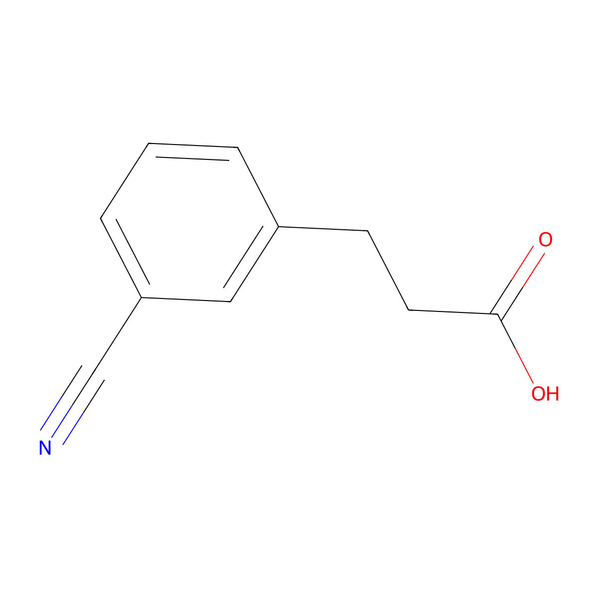 3-Cyanobenzenepropanoic acid molecular structure, CAS 42287-97-8