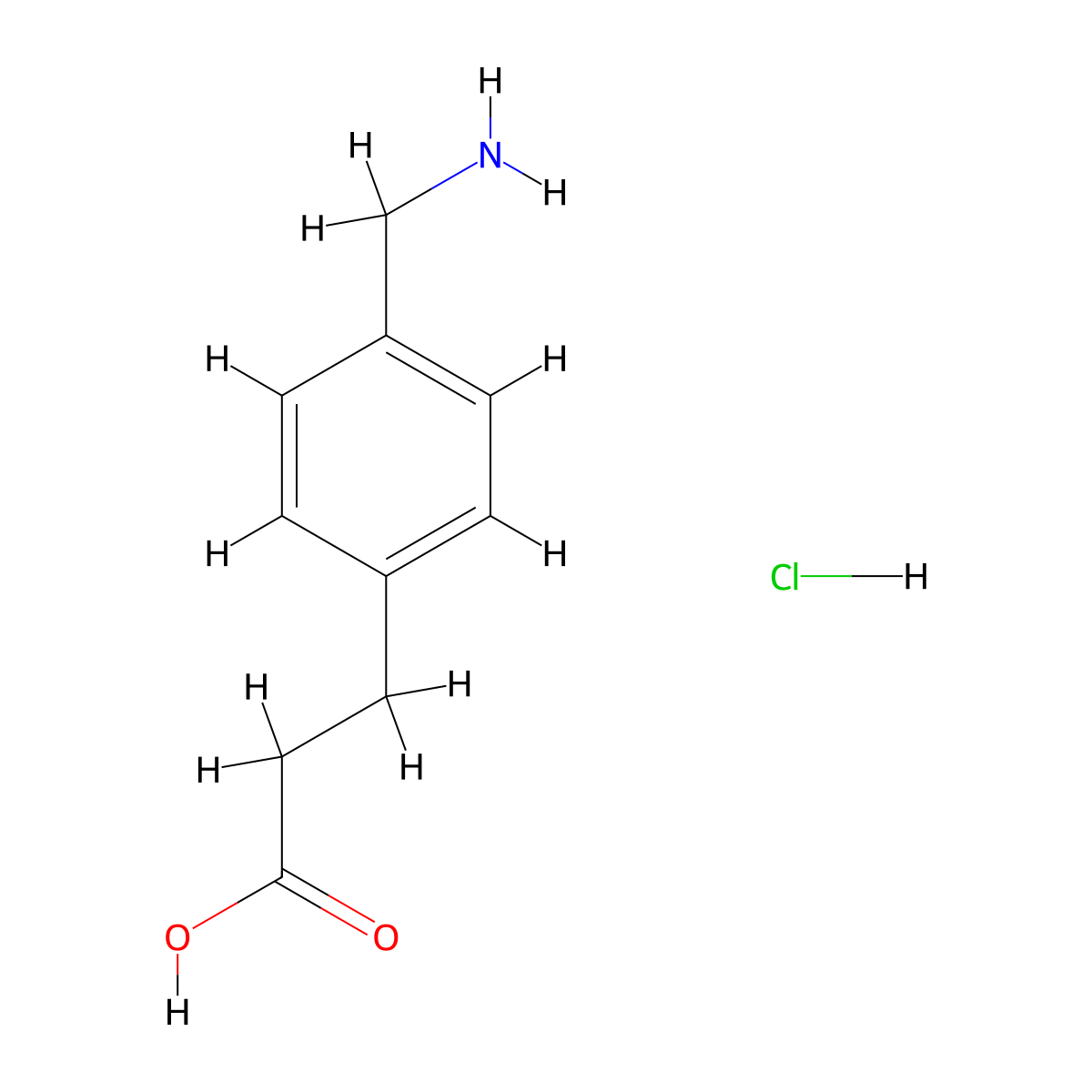 3-[4-(Aminomethyl)phenyl]propanoic acid hydrochloride molecular structure, CAS 42287-98-9
