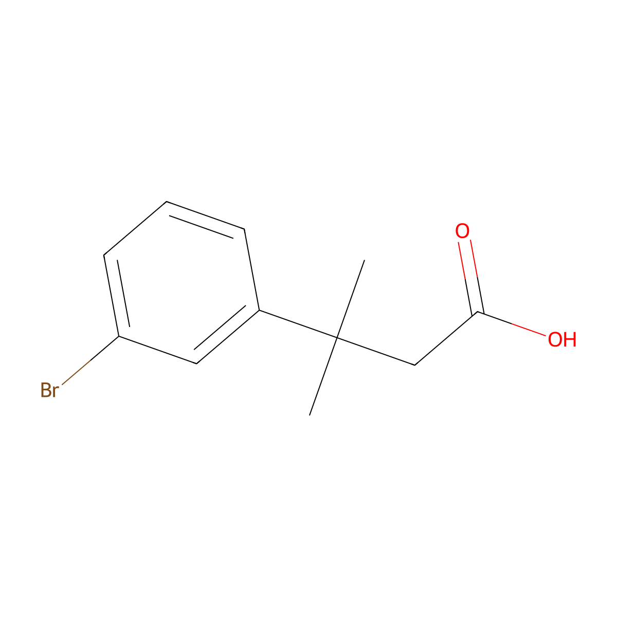 3-(3-Bromophenyl)-3-methylbutanoic acid molecular structure, CAS 42288-04-0