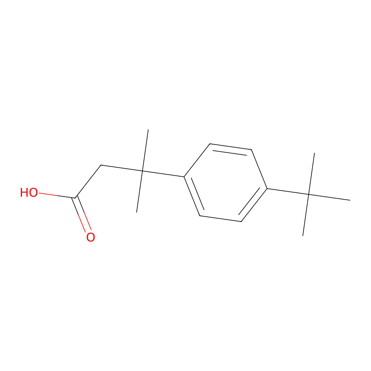 3-(4-Tert-butylphenyl)-3-methylbutanoic acid molecular structure, CAS 42288-09-5