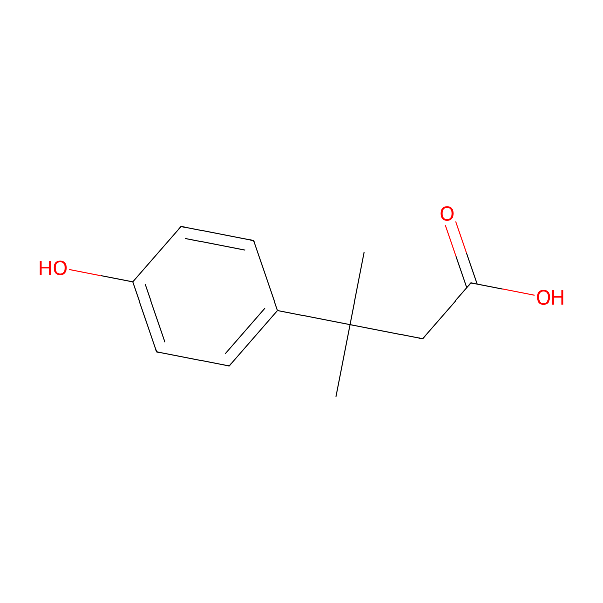 3-(4-Hydroxyphenyl)-3-methylbutanoic acid molecular structure, CAS 42288-13-1