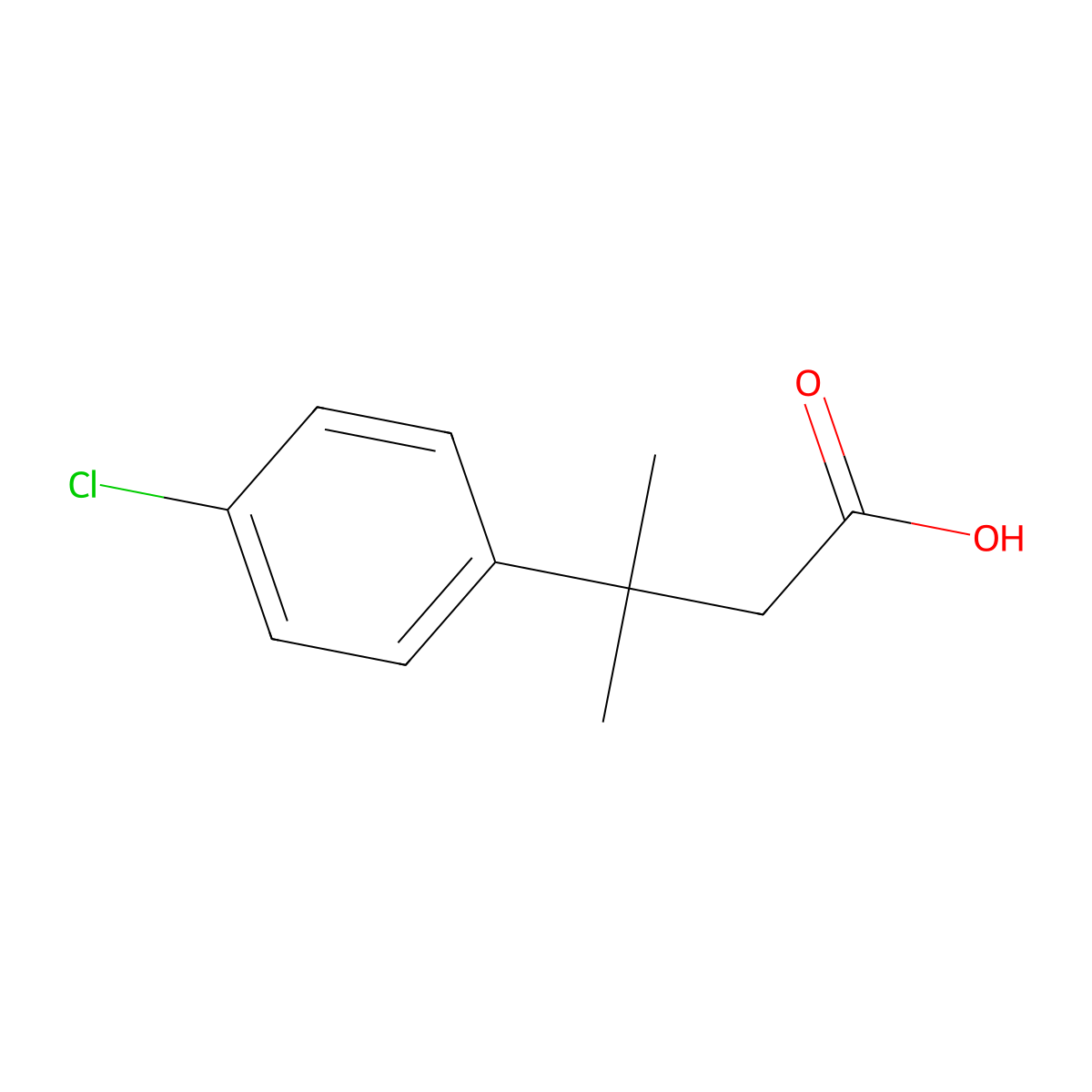 Hydrocinnamic acid, p-chloro-beta,beta-dimethyl- molecular structure, CAS 42288-16-4