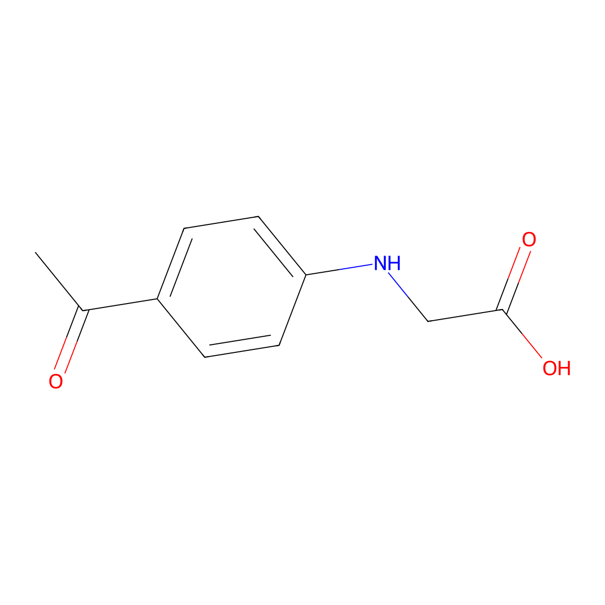 (4-Acetylanilino)acetic acid molecular structure, CAS 42288-24-4
