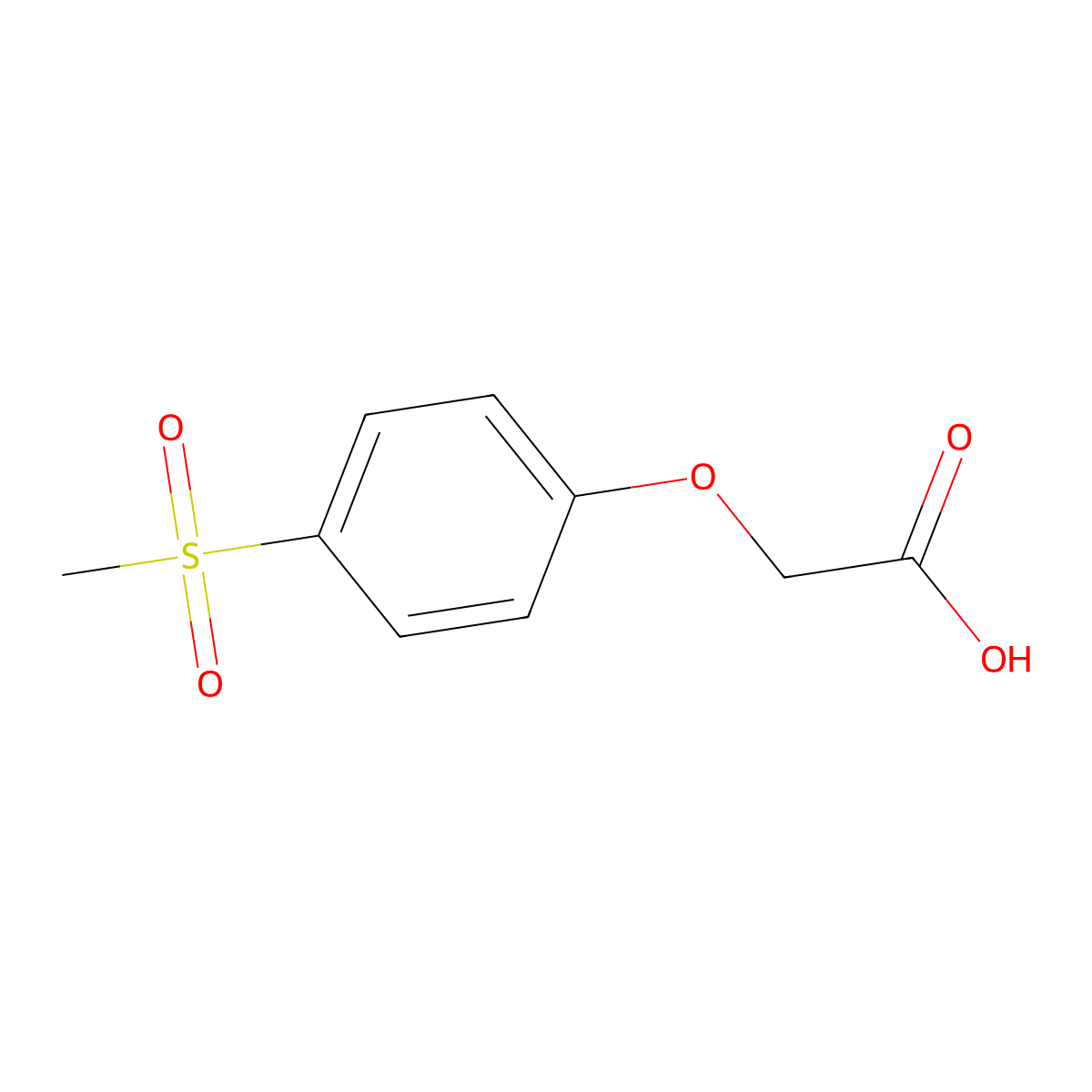 Acetic acid, 2-(4-(methylsulfonyl)phenoxy)- molecular structure, CAS 42288-41-5