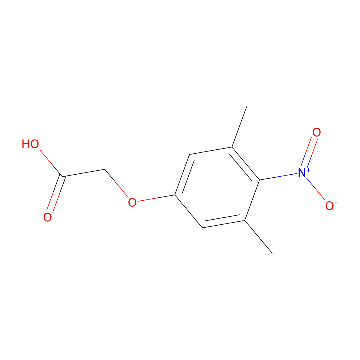 {4-Nitro-3,5-dimethylphenoxy}acetic acid molecular structure, CAS 42288-43-7