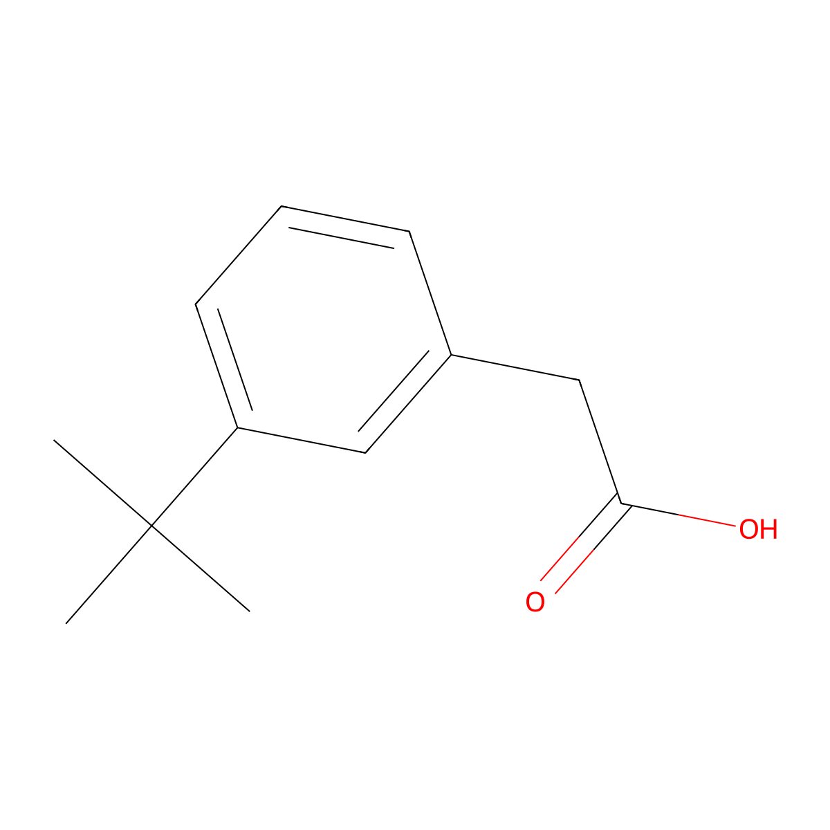 3-(1,1-Dimethylethyl)benzeneacetic acid molecular structure, CAS 42288-53-9