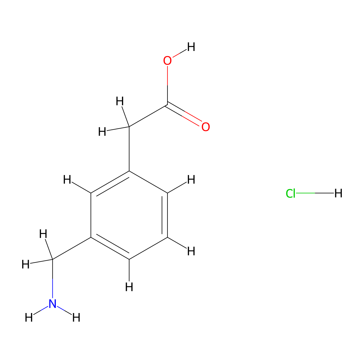 [3-(Aminomethyl)phenyl]acetic acid hydrochloride molecular structure, CAS 42288-55-1