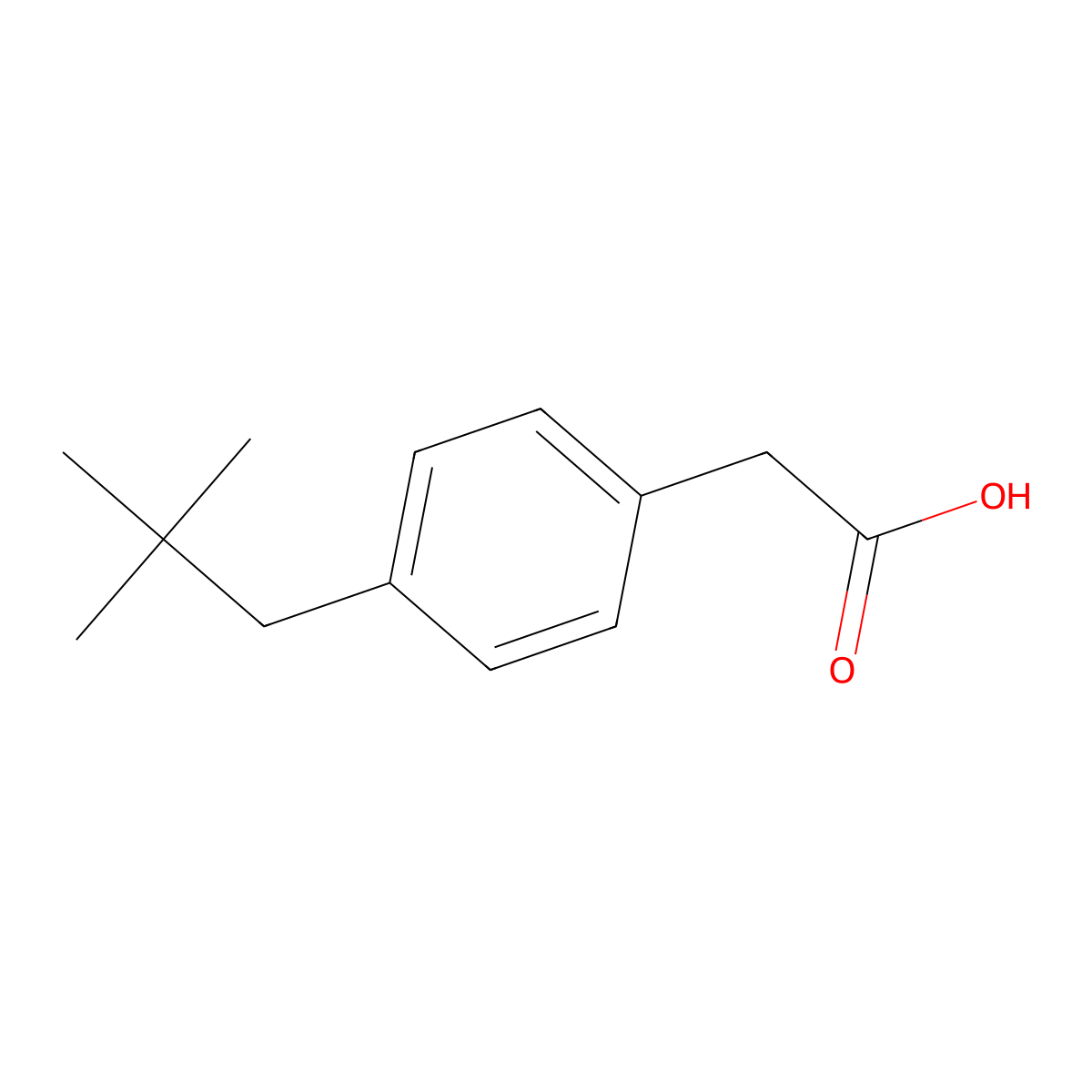 2-(4-(2,2-Dimethylpropyl)phenyl)acetic acid molecular structure, CAS 42288-64-2