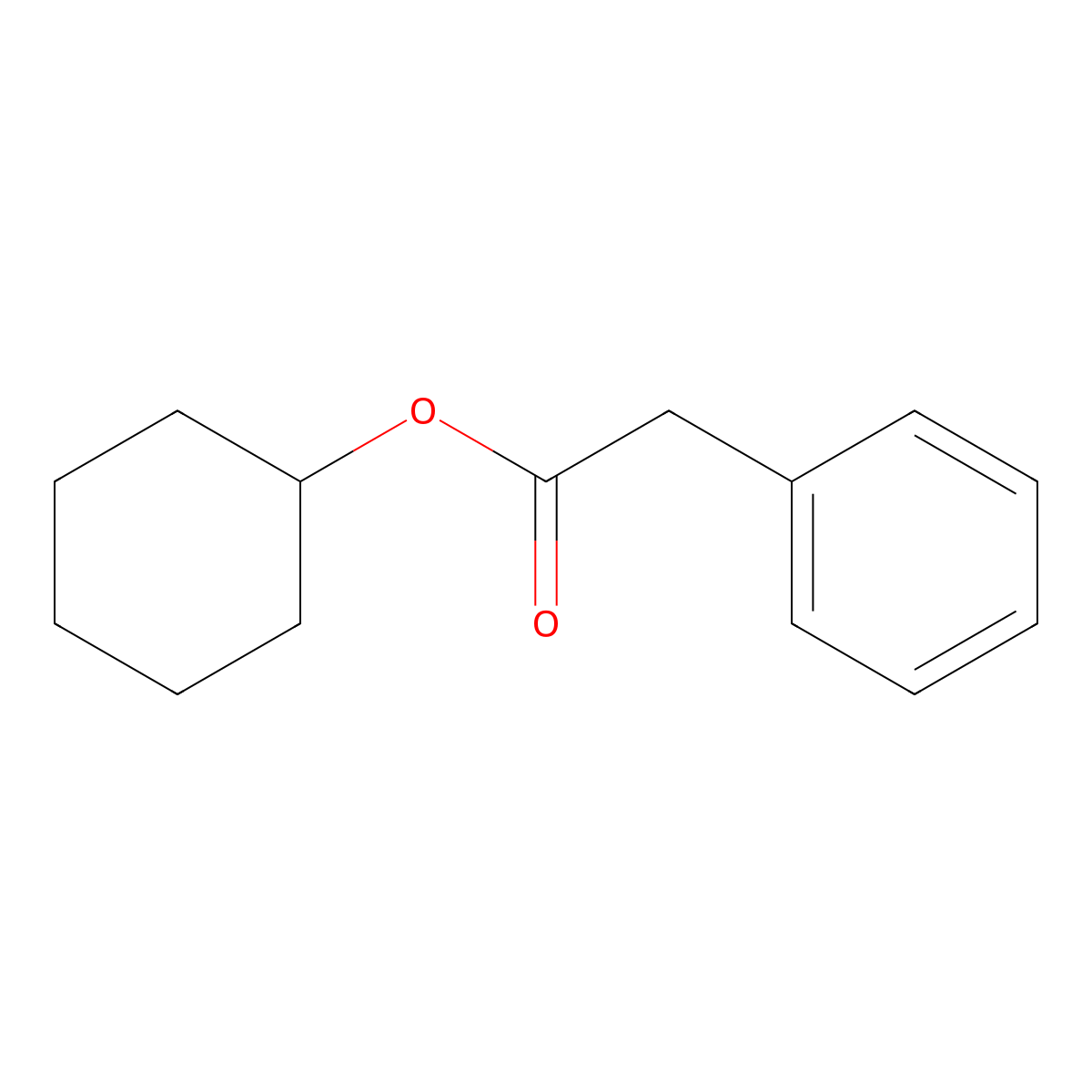 Benzeneacetic acid, cyclohexyl ester molecular structure, CAS 42288-75-5