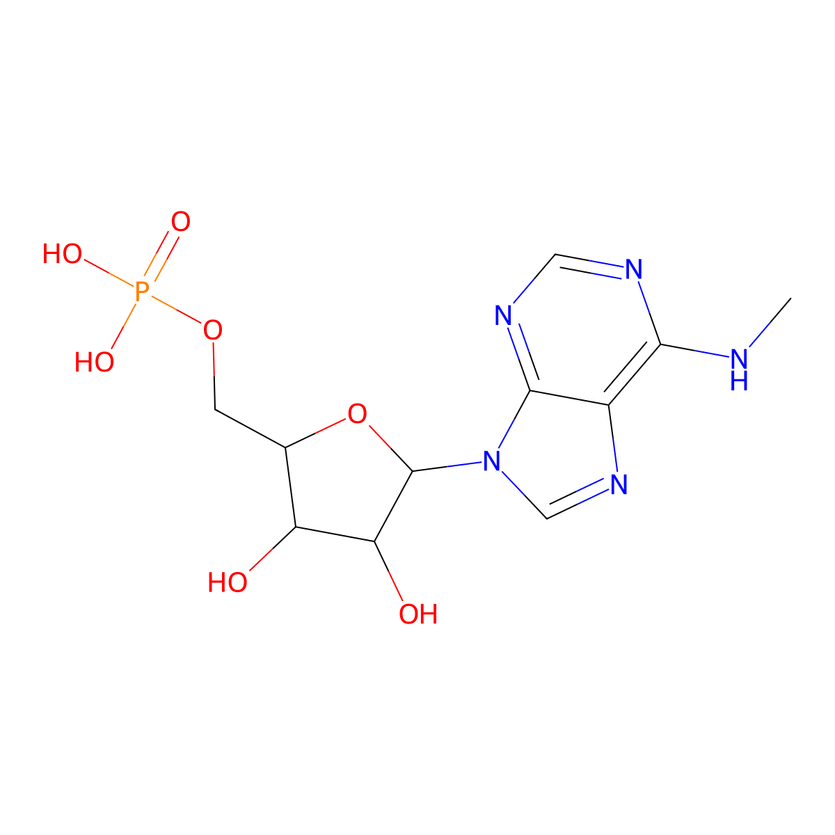 N(6)-methyl-AMP molecular structure, CAS 4229-50-9