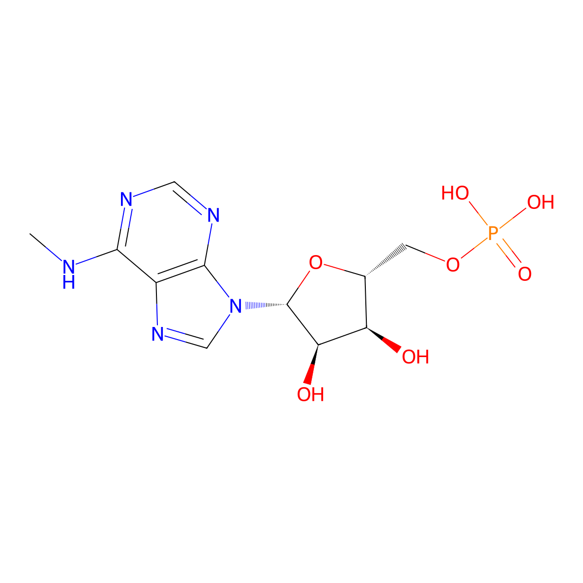 N(6)-methyl-AMP molecular structure, CAS 4229-50-9