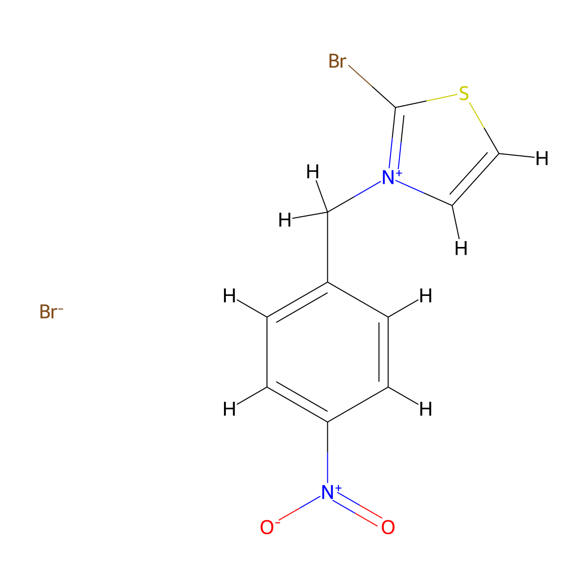 2-Bromo-3-(4-nitrobenzyl)thiazol-3-ium bromide molecular structure, CAS 4229-97-4