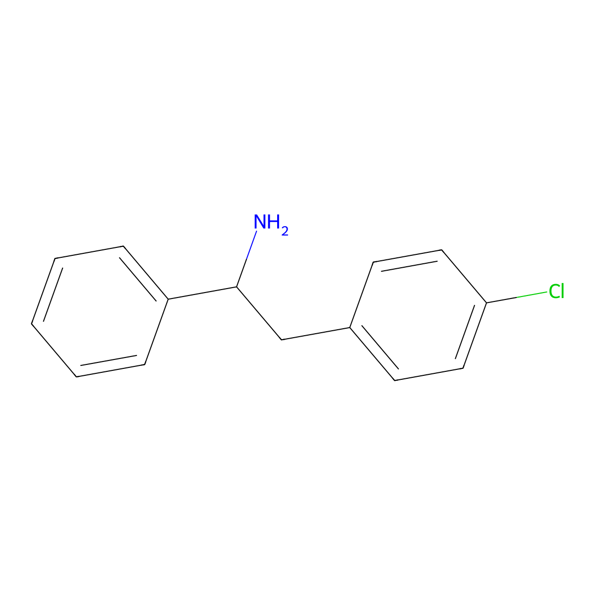 2-(4-Chlorophenyl)-1-phenylethan-1-amine molecular structure, CAS 42291-06-5