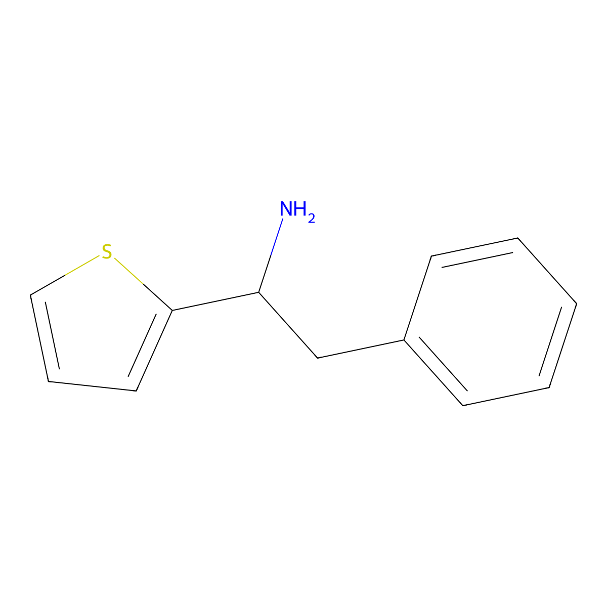 2-Phenyl-1-(thiophen-2-yl)ethan-1-amine molecular structure, CAS 42291-11-2
