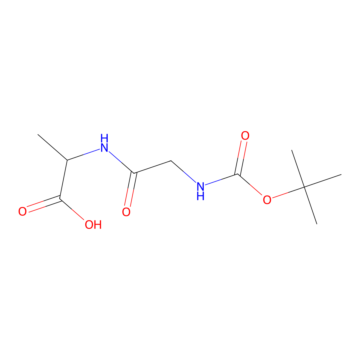 Boc-Gly-Ala-OH molecular structure, CAS 42291-52-1