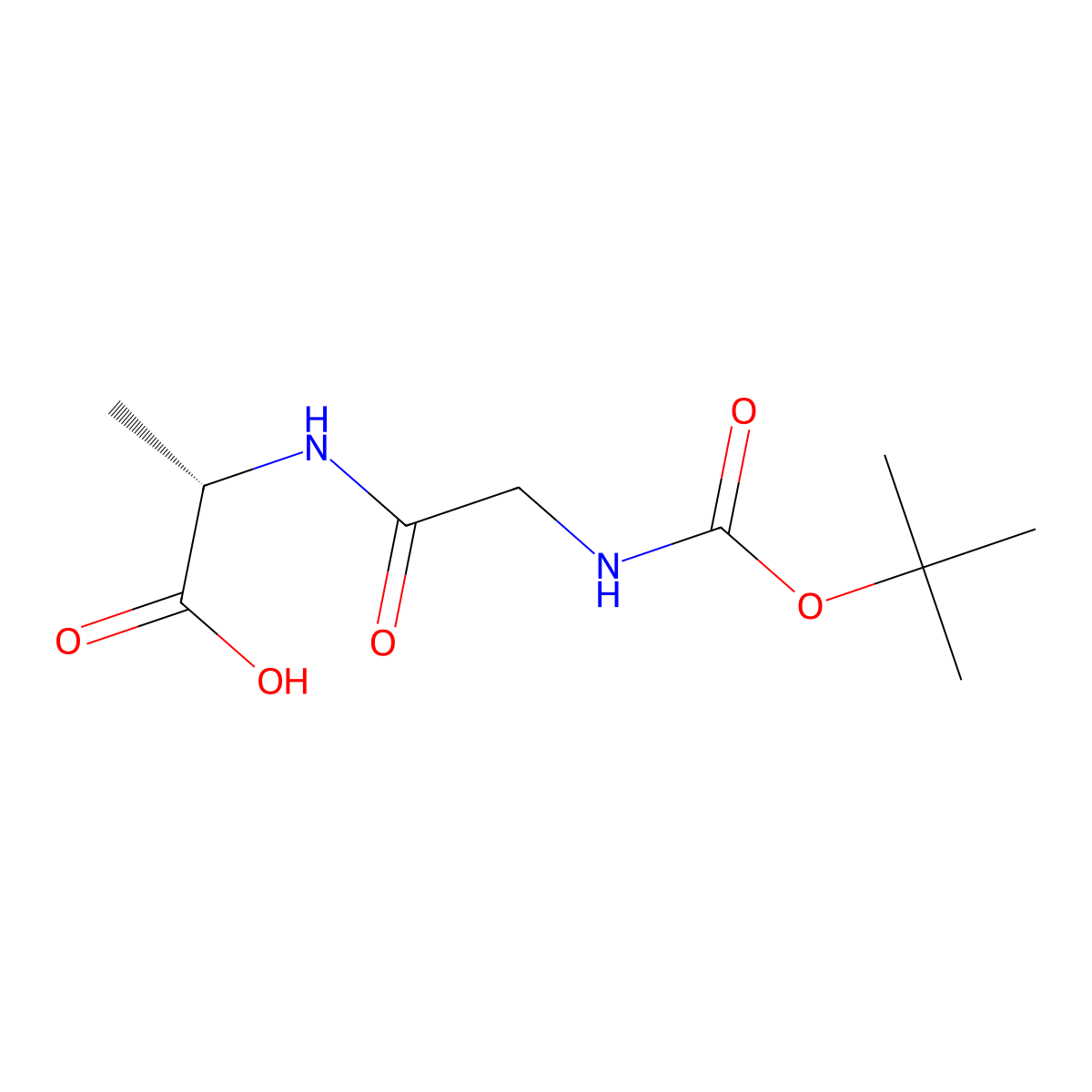 Boc-Gly-Ala-OH molecular structure, CAS 42291-52-1