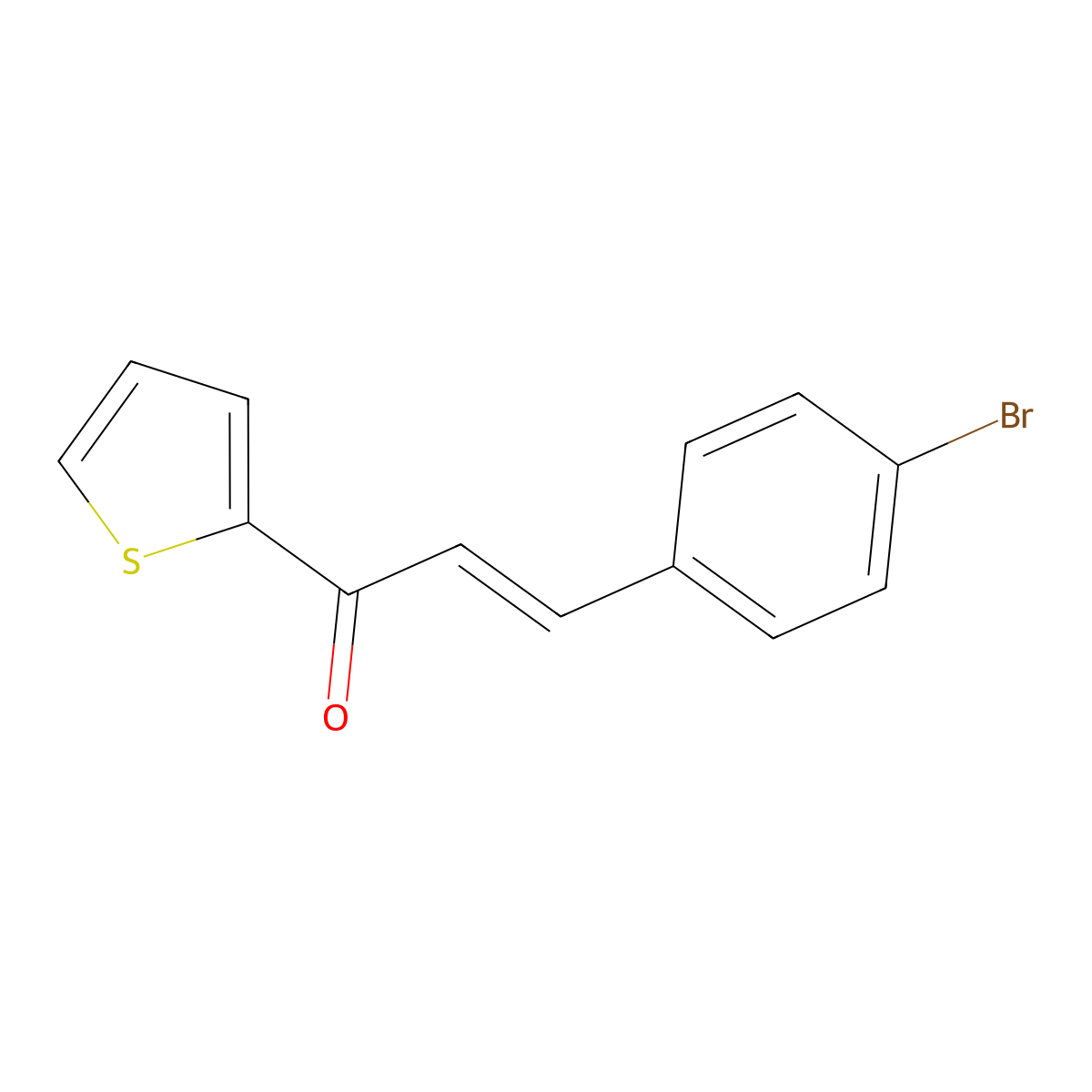 3-(4-Bromophenyl)-1-(thiophen-2-yl)prop-2-en-1-one molecular structure, CAS 42292-00-2