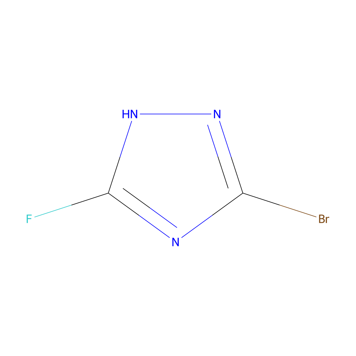 3-bromo-5-fluoro-1H-1,2,4-triazole molecular structure, CAS 42297-30-3