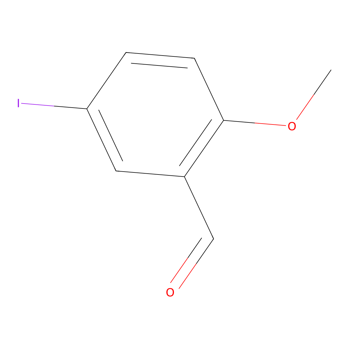 5-Iodo-2-methoxybenzaldehyde molecular structure, CAS 42298-41-9