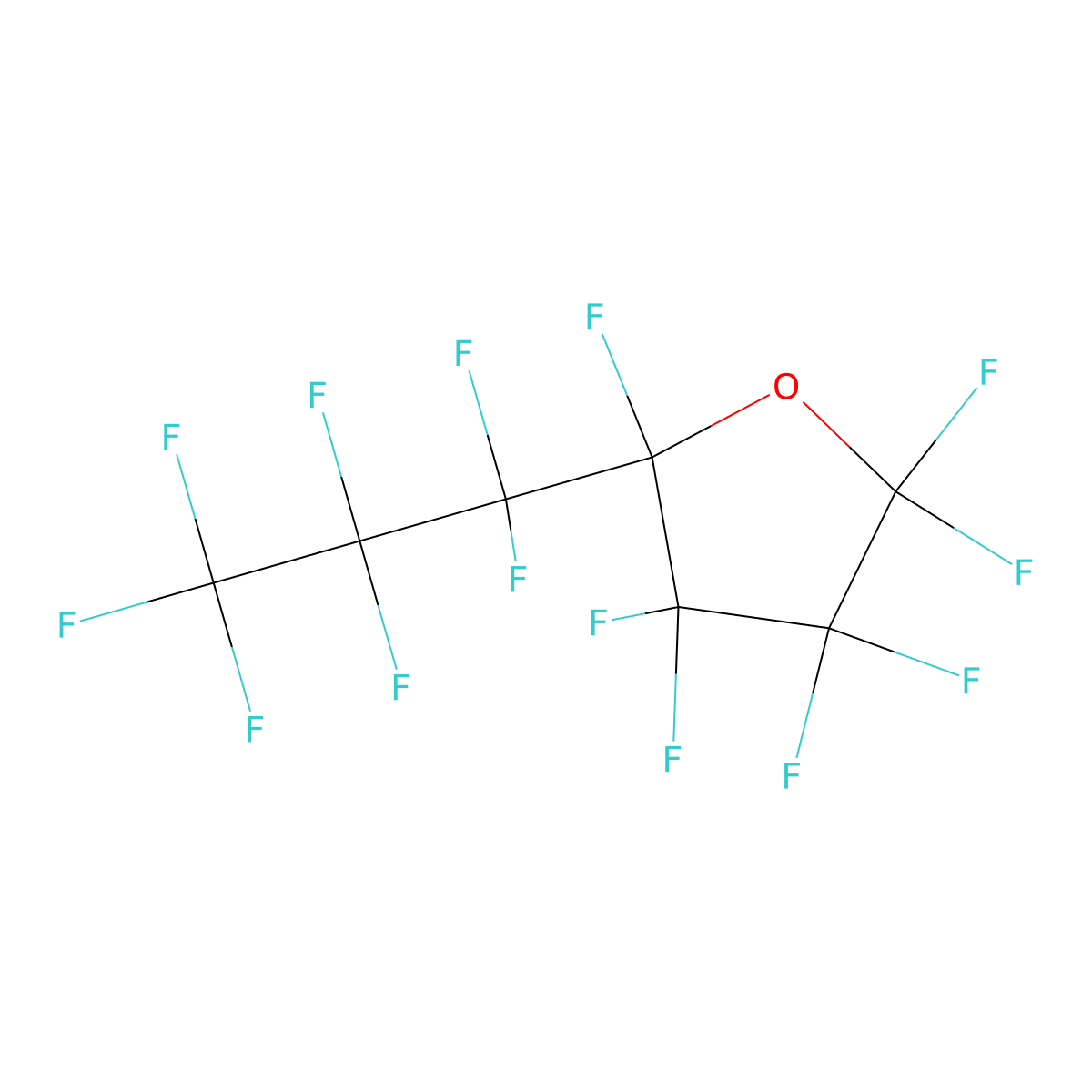 2,2,3,3,4,4,5-Heptafluoro-5-(heptafluoropropyl)oxolane molecular structure, CAS 423-22-3