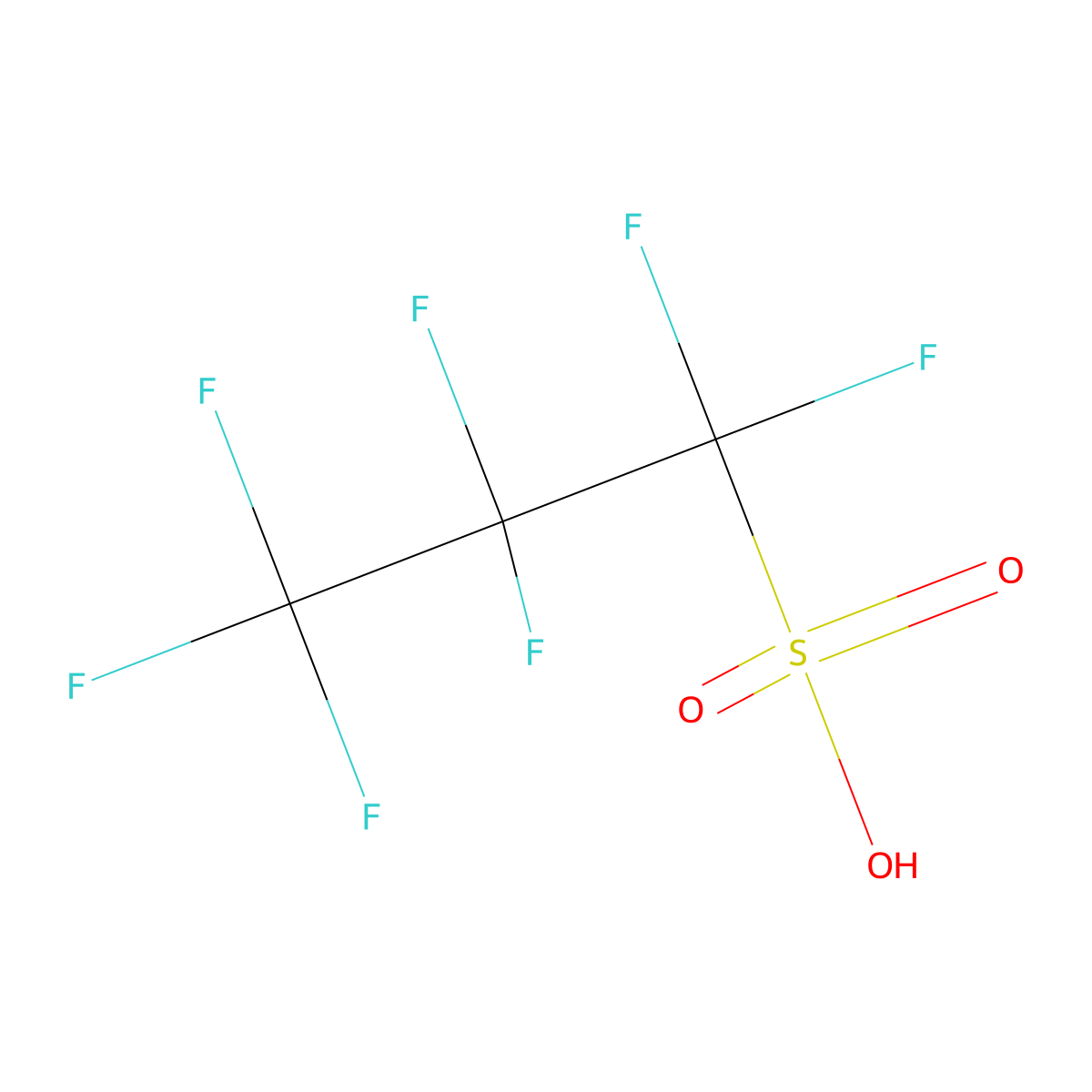Perfluoropropanesulfonic acid molecular structure, CAS 423-41-6