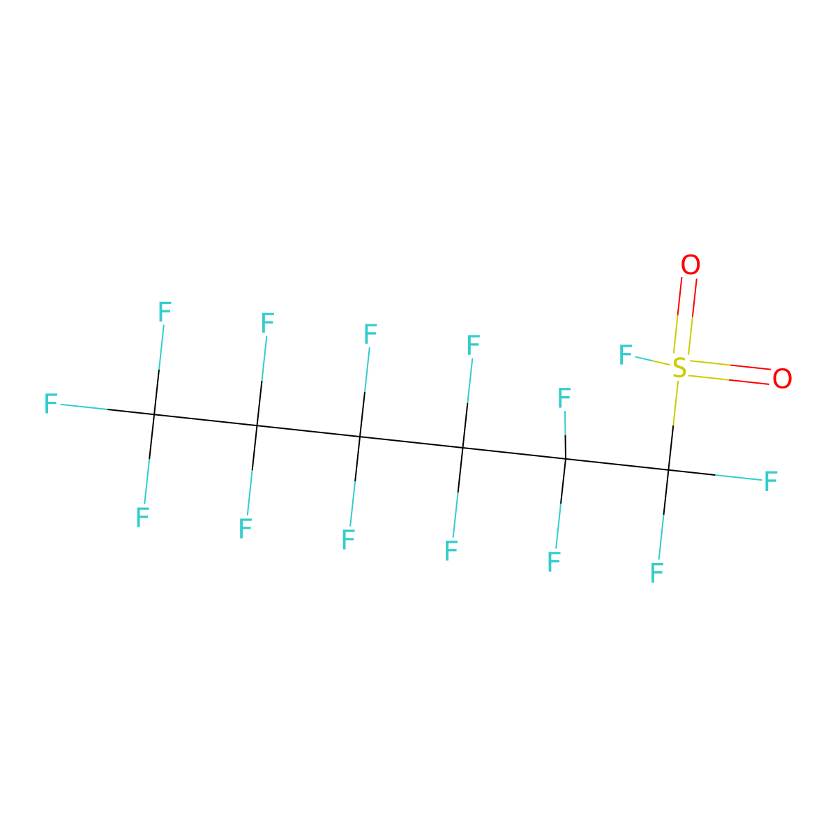 1-Hexanesulfonyl fluoride, 1,1,2,2,3,3,4,4,5,5,6,6,6-tridecafluoro- molecular structure, CAS 423-50-7