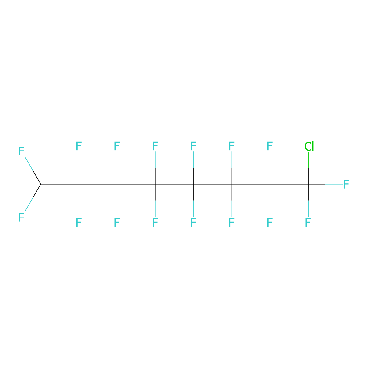 1-Chloro-1,1,2,2,3,3,4,4,5,5,6,6,7,7,8,8-hexadecafluorooctane molecular structure, CAS 423-53-0