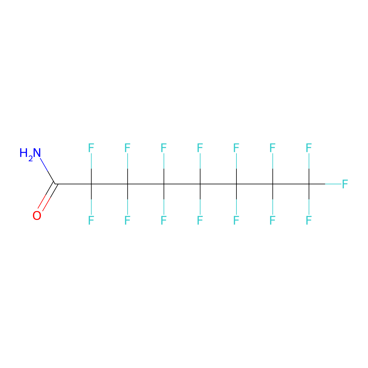 2,2,3,3,4,4,5,5,6,6,7,7,8,8,8-Pentadecafluorooctanamide molecular structure, CAS 423-54-1