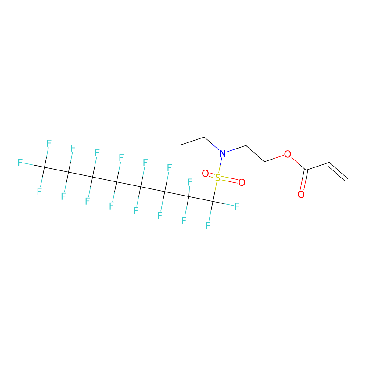 2-(N-Ethyl-N-(perfluorooctylsulfonyl)amino)ethyl acrylate molecular structure, CAS 423-82-5