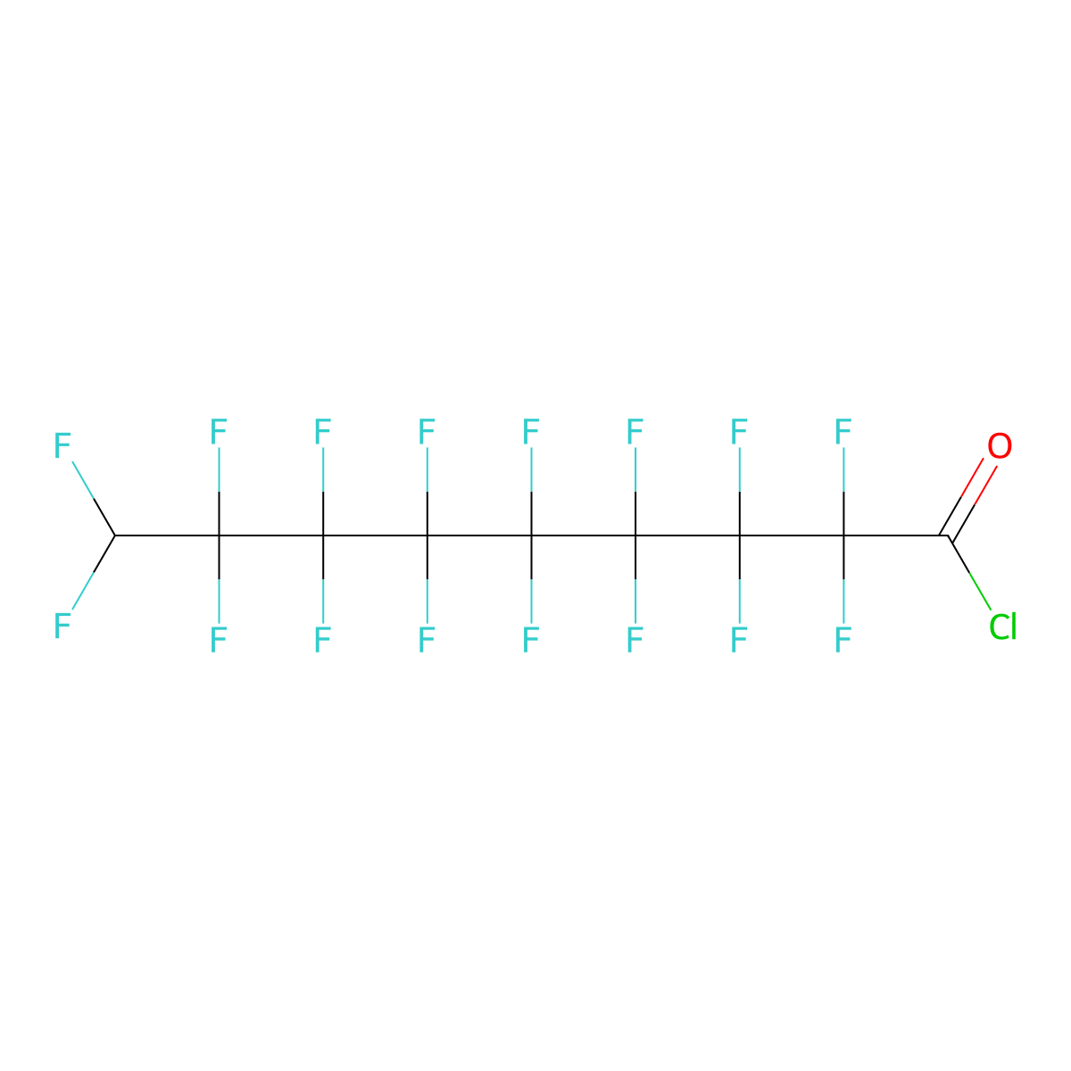 2,2,3,3,4,4,5,5,6,6,7,7,8,8,9,9-Hexadecafluorononanoyl chloride molecular structure, CAS 423-95-0
