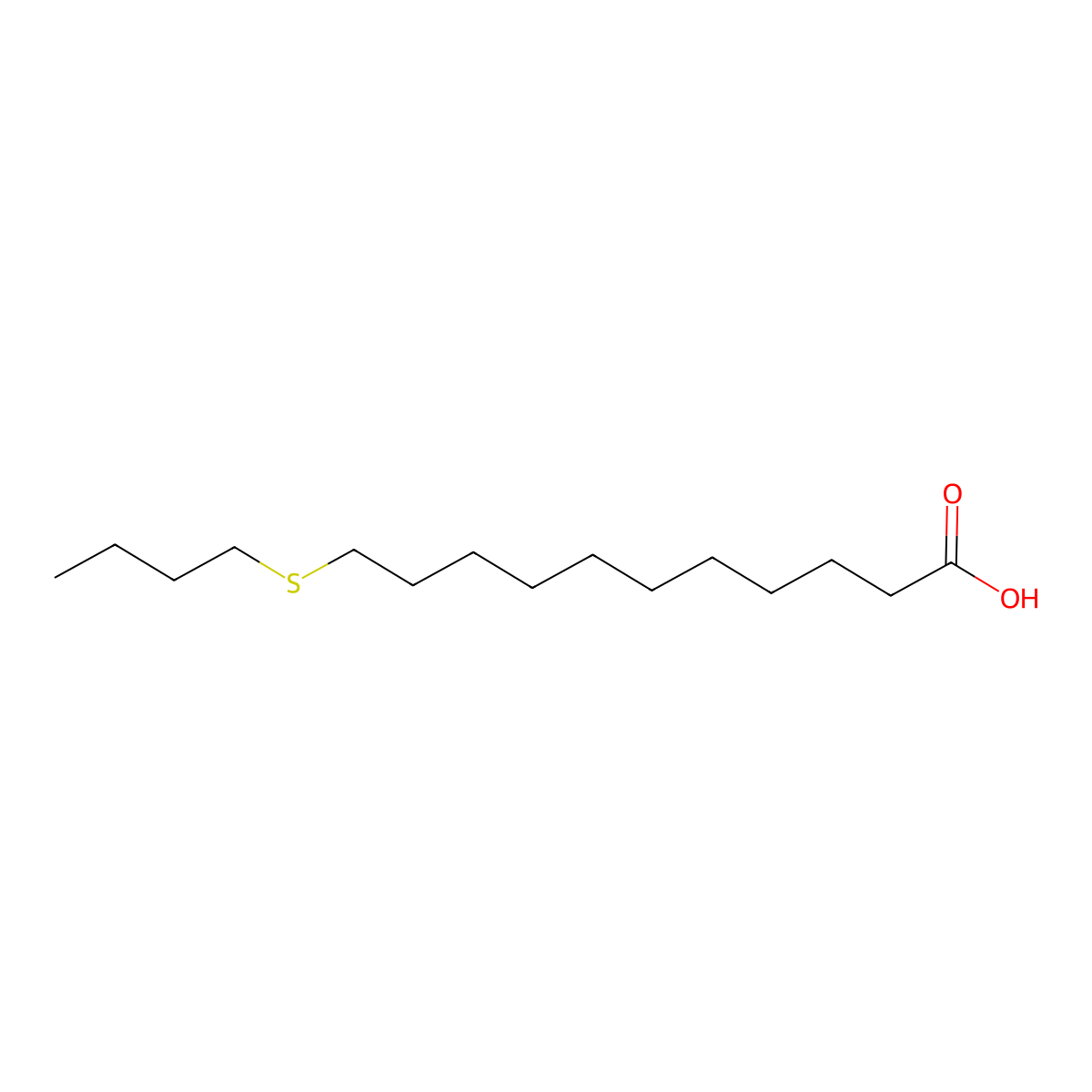 11-(Butylthio)-undecanoic acid molecular structure, CAS 4230-06-2