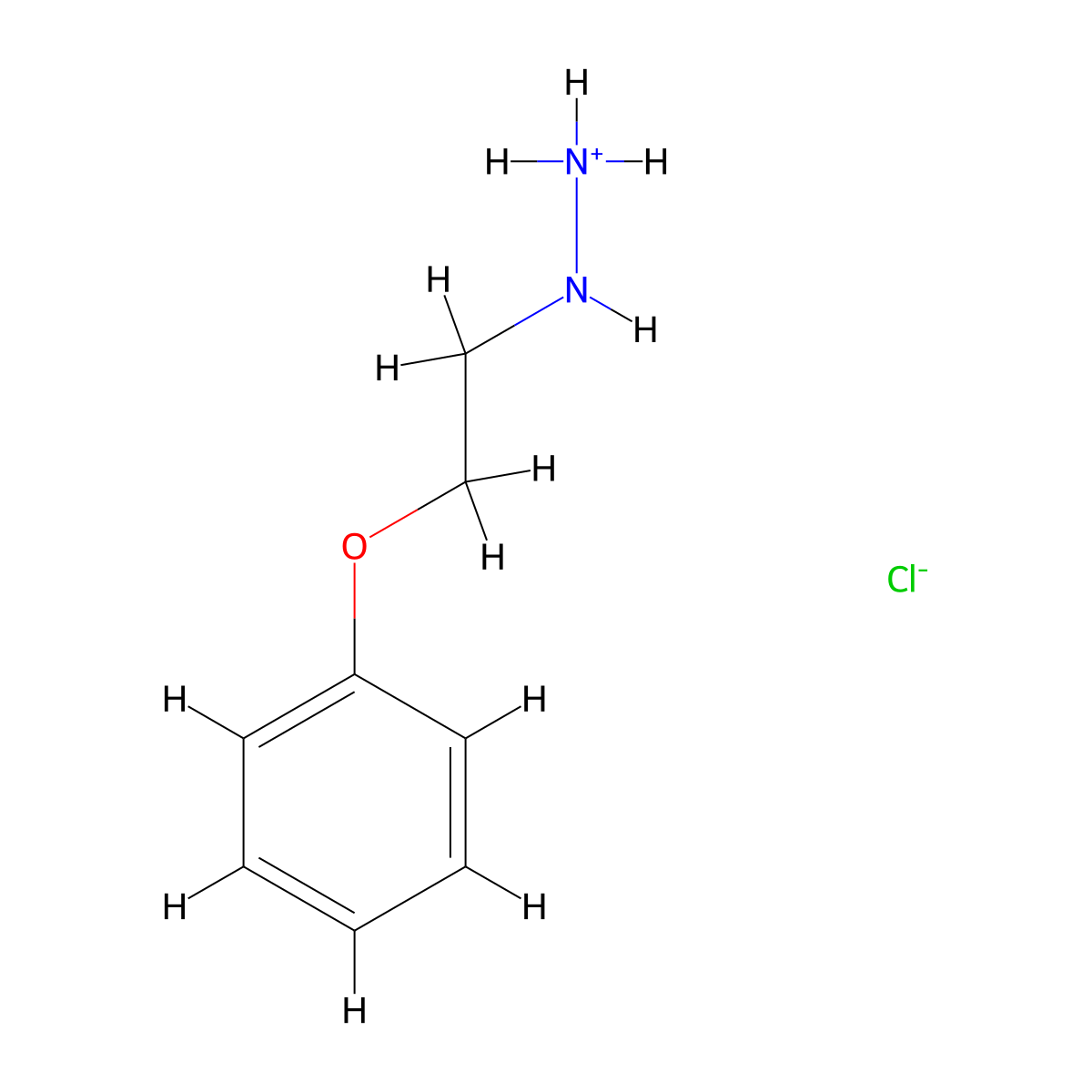 Hydrazine, (2-phenoxyethyl)-, hydrochloride molecular structure, CAS 4230-21-1