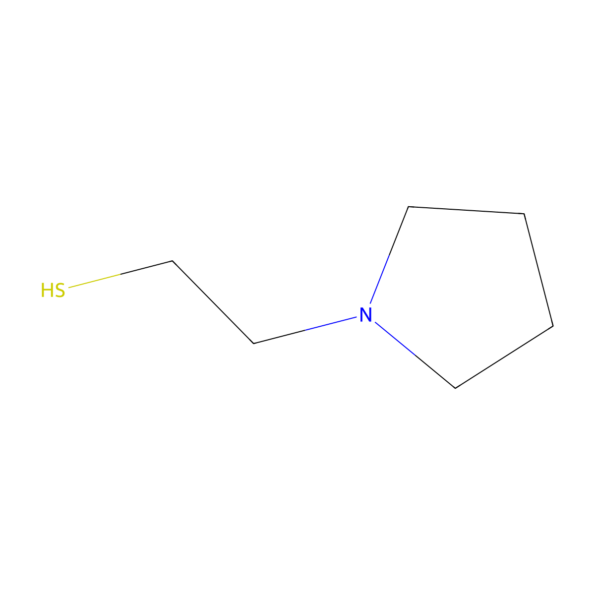 2-(Pyrrolidin-1-yl)ethane-1-thiol molecular structure, CAS 42302-16-9