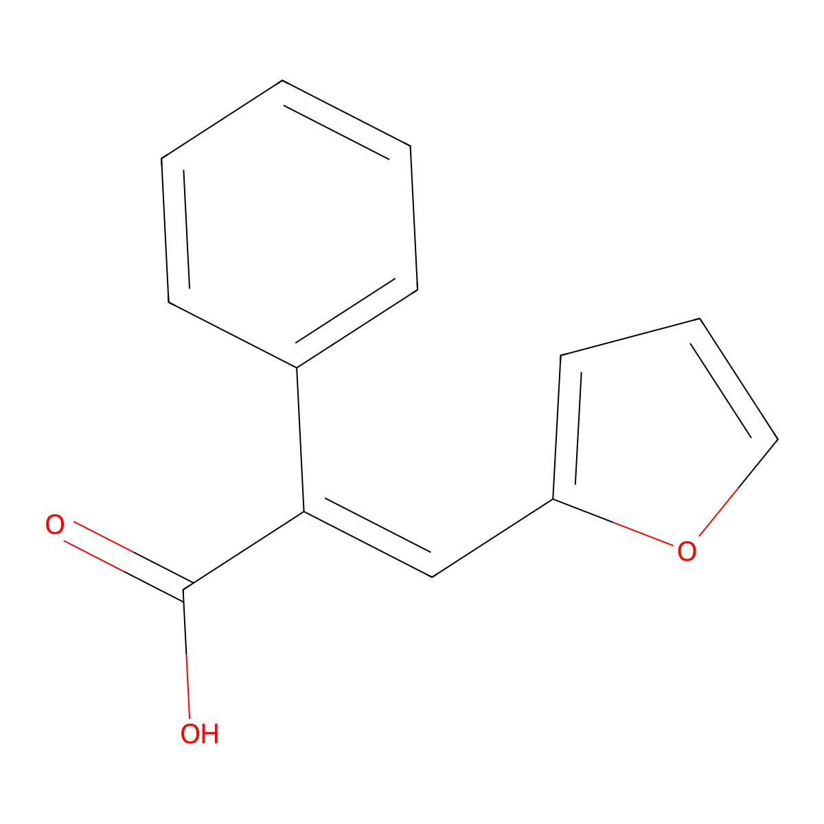 (2E)-3-(2-Furyl)-2-phenylacrylic acid molecular structure, CAS 42307-39-1