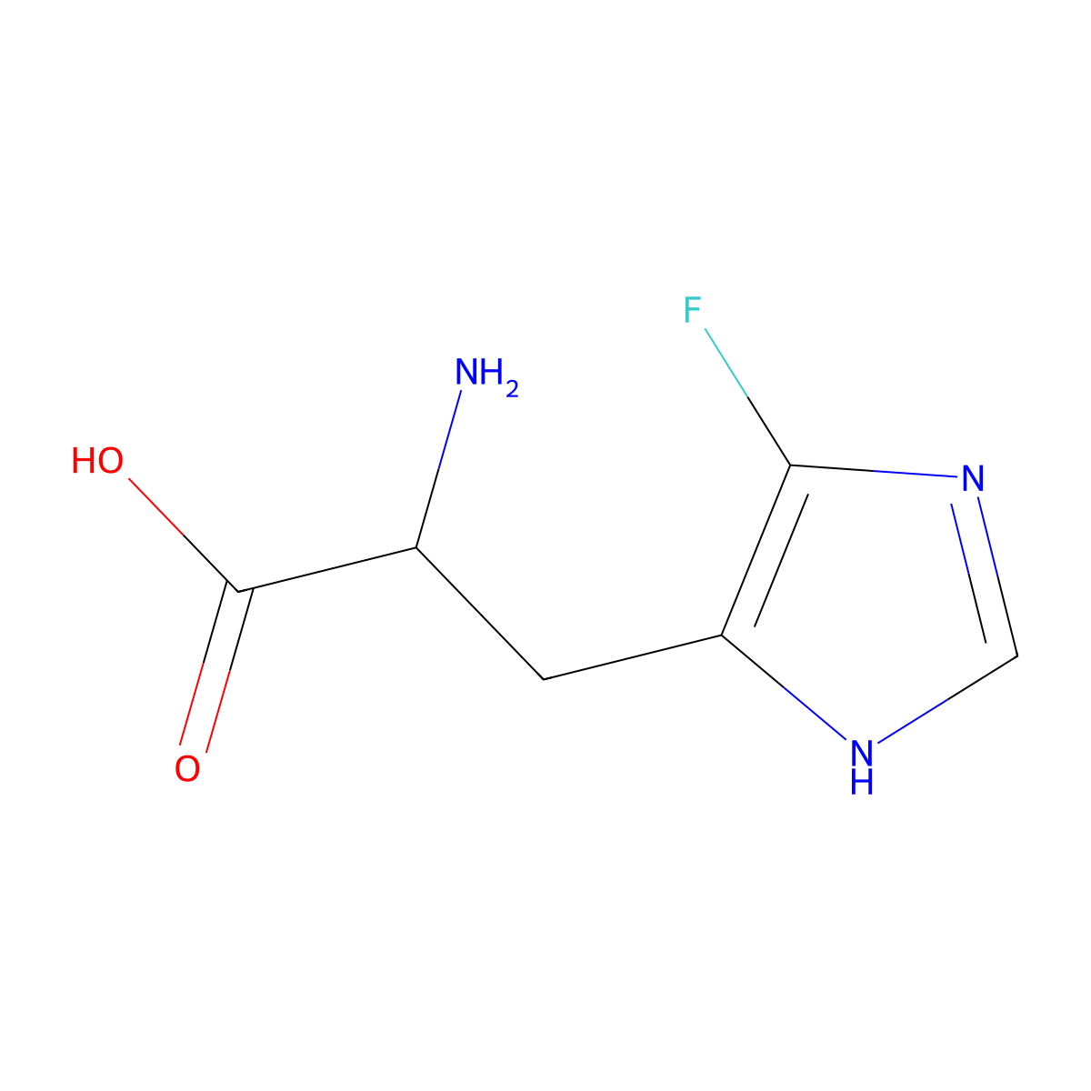 2-amino-3-(5-fluoro-3H-imidazol-4-yl)propanoic acid molecular structure, CAS 42310-02-1