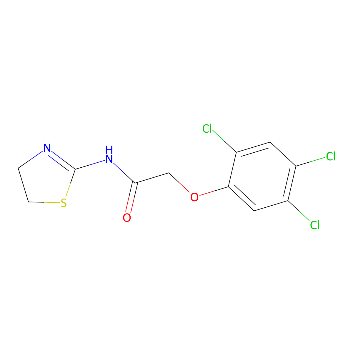 N-(4,5-dihydro-1,3-thiazol-2-yl)-2-(2,4,5-trichlorophenoxy)acetamide molecular structure, CAS 42310-53-2