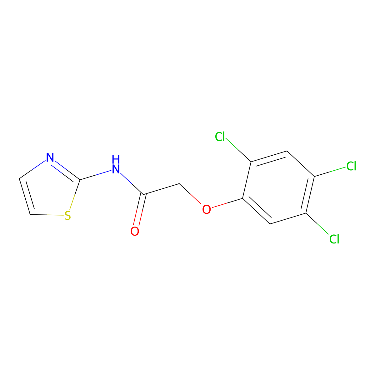 N-(1,3-thiazol-2-yl)-2-(2,4,5-trichlorophenoxy)acetamide molecular structure, CAS 42310-59-8