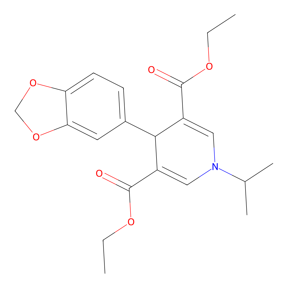 Diethyl 4-(1,3-benzodioxol-5-yl)-1-(propan-2-yl)-1,4-dihydropyridine-3,5-dicarboxylate molecular structure, CAS 423139-51-9