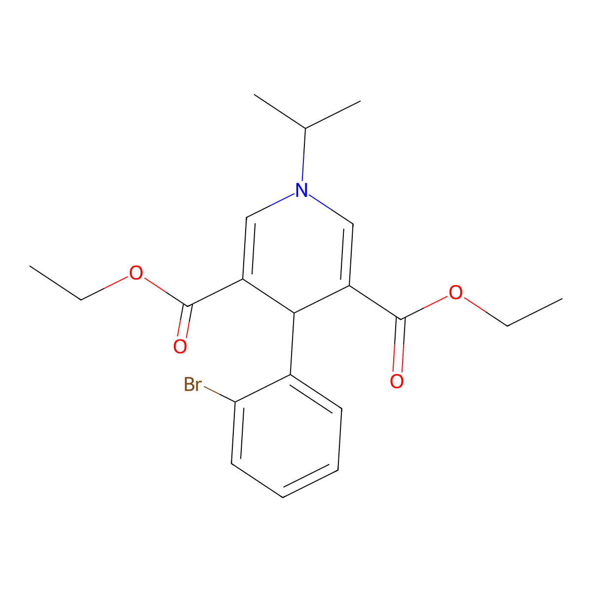 Diethyl 4-(2-bromophenyl)-1-isopropyl-1,4-dihydropyridine-3,5-dicarboxylate molecular structure, CAS 423139-78-0