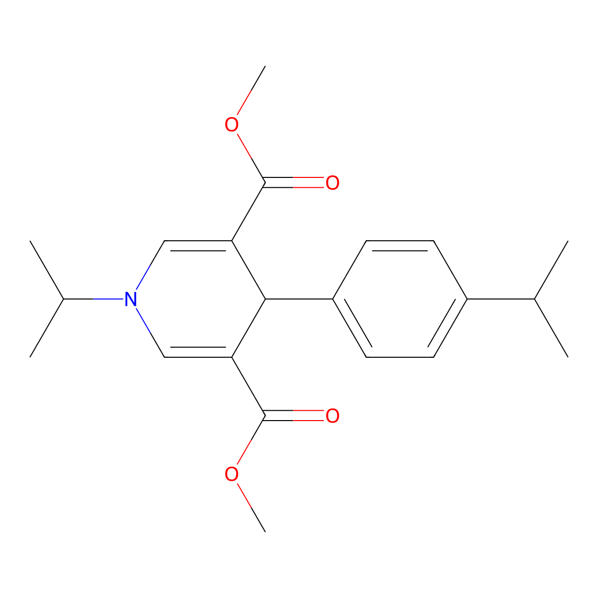 Dimethyl 1-isopropyl-4-(4-isopropylphenyl)-1,4-dihydropyridine-3,5-dicarboxylate molecular structure, CAS 423140-38-9